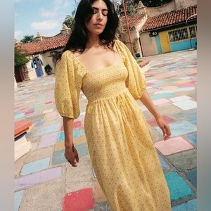 NWT Katrina Christy Dawn Lemon Rose Dress